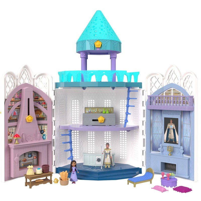 Disney Wish Rosas Castle Dollhouse Playset with 2 Mini Dolls+20 Accessories